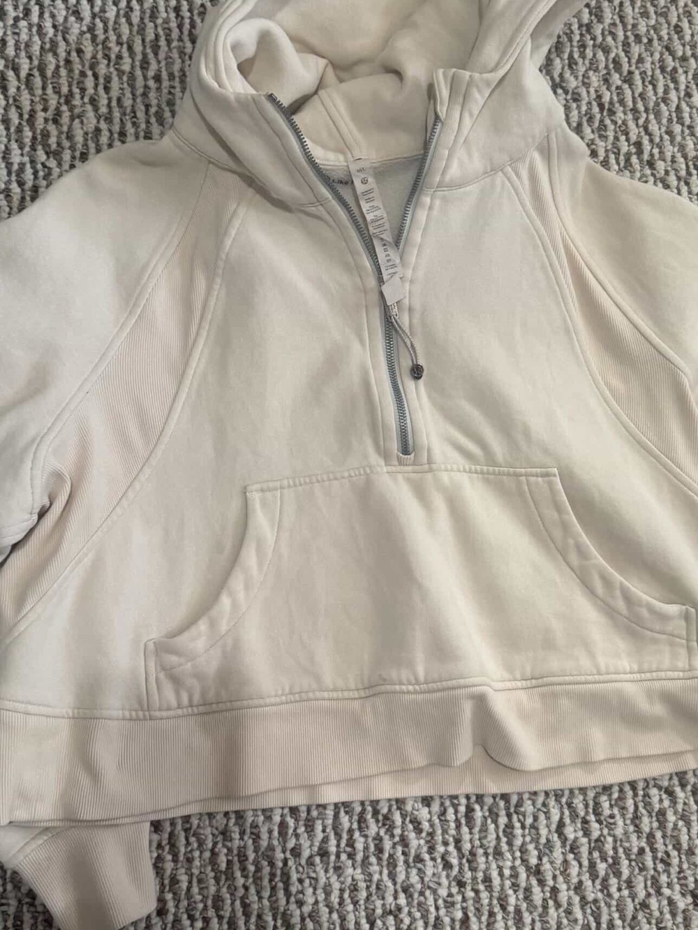 Scuba lululemon athletica Cream Half-Zip Hoodie Pullover